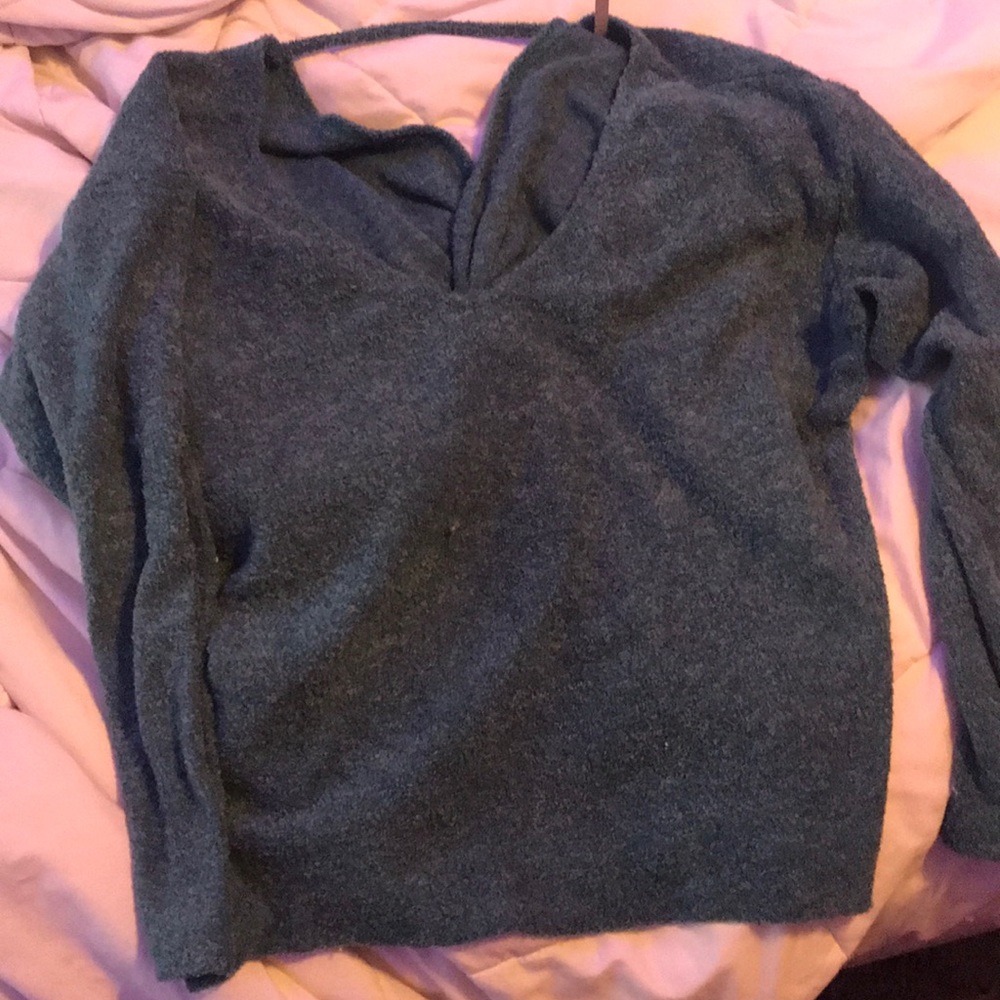 green sweater